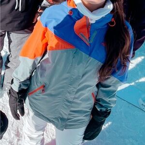 The North Face Blue and Orange Ski Jacket